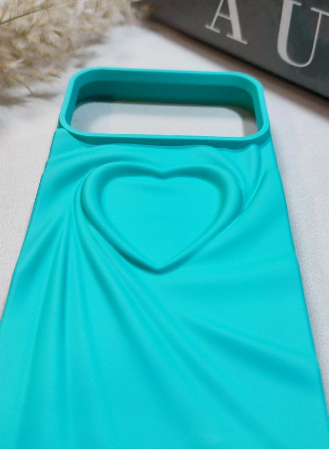 Silicone Case Compatible With Iphone 17 Pro Max, Shockproof And Scratch-Resistant Silicone Case With A Beautiful 3D Heart Design, For Iphone 17 Pro Max - Turquoise - Image 5